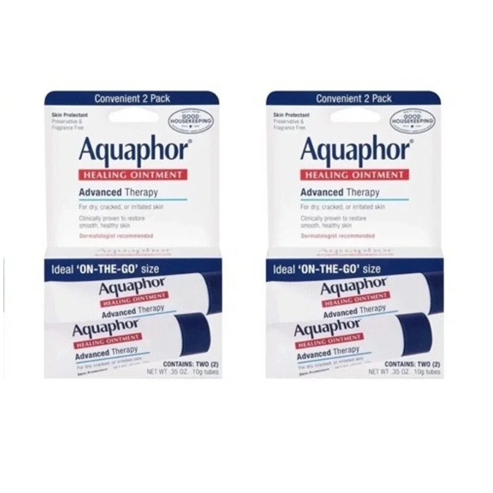 Lot 2 Boxes Aquaphor Healing Ointment Advanced Therapy 2-Pack (0.35 oz ea) 2/27